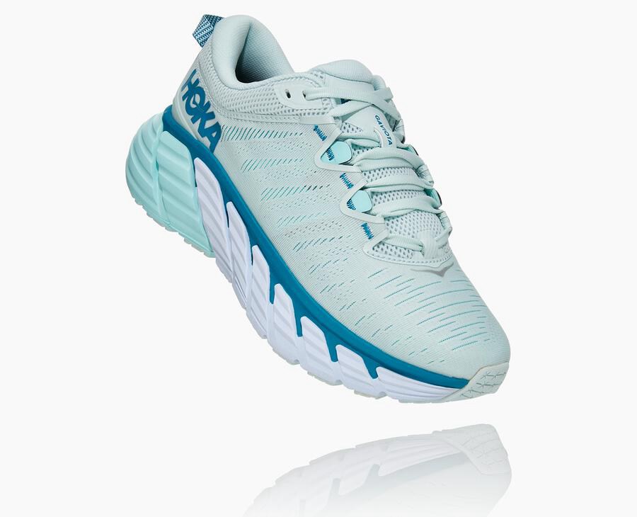 Hoka One One Gaviota 3 - Women's Running Shoes - Blue - UK 057TSGDRF
